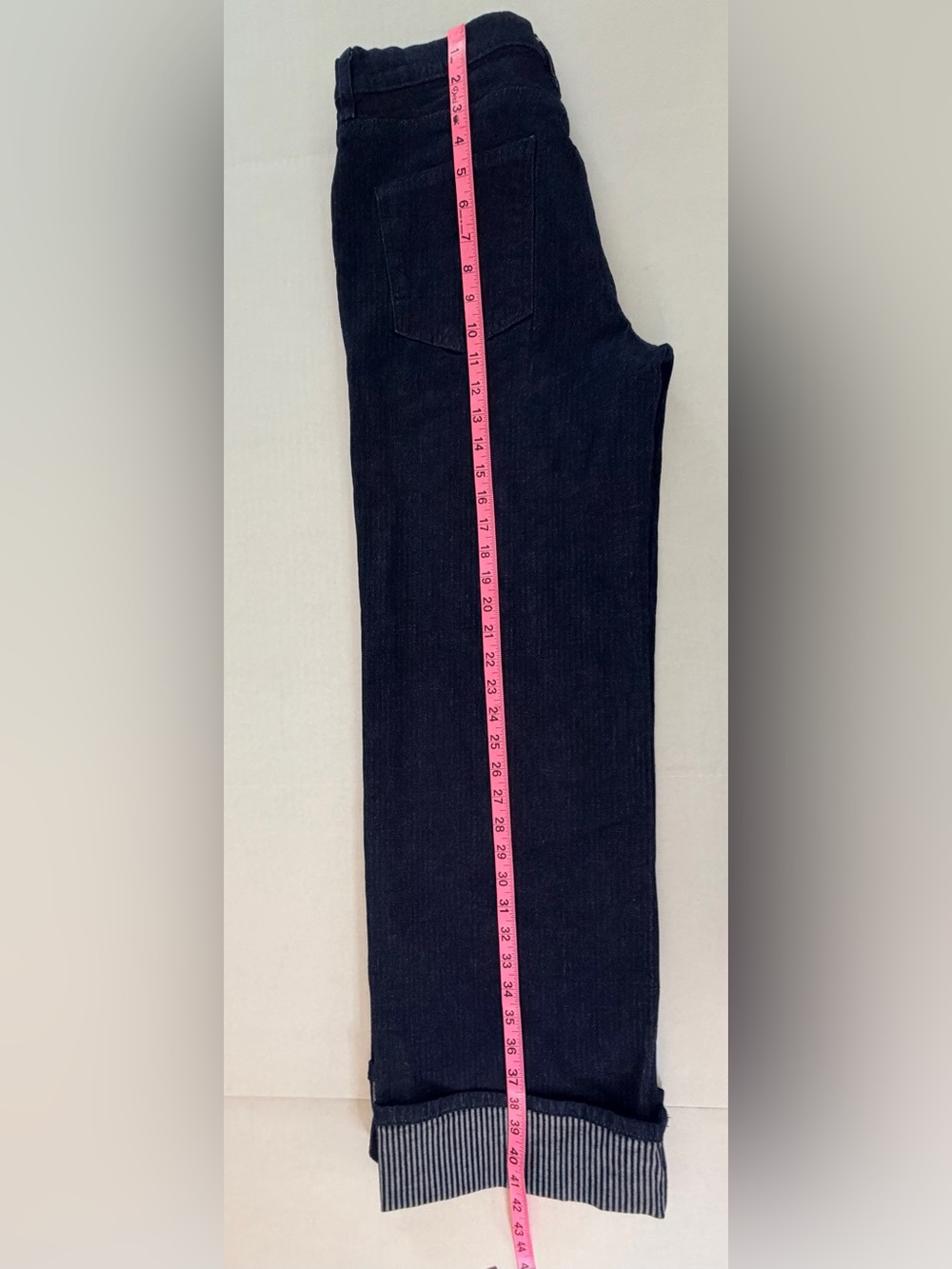 Pilcro Women's Dark Wash Denim High Waisted Wide Leg Cuffed Jeans Size 29p - Picture 8 of 15